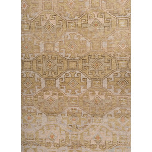 Tapis en laine noués à la main Erbe Gold, motif géométrique abstrait classique, rectangulaire, pour couloir, usage domestique, faits à la main, GS-1079, Jaipur Rugs AU - Product Image 3