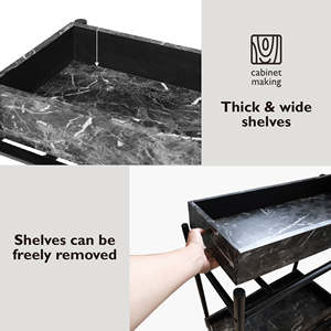 Resilient Metal Transport Trolley MDF Covered Shelves Knockdown Home <b>Office</b> <b>Storage</b> Unit - Product Image 6