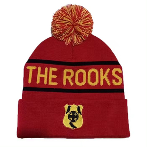 Gorros de punto de invierno Unisex bordados personalizados con logotipo Jacquard gorros acrílicos para uso en exteriores - Product Image 2