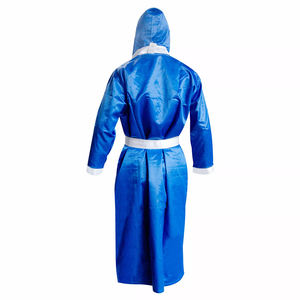 Robes de boxe en gros de couleur bleue Tissu en polyester Couleur bleue et bordure blanche L'entraînement porte une robe de boxe - Product Image 2