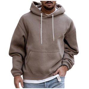 Hoodies Sweat Hiver Solide Couleur En Peluche Chaud Manteau Polaire Pull Casual Manteau Poche Pull Automne Manteau Hoodies - Product Image 5