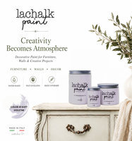 Peinture LaChalk, revêtement liquide acrylique à base d'eau, violet doux, 100 ml, mat, pour meubles, murs intérieurs, peinture fabriquée en Italie, pinceau