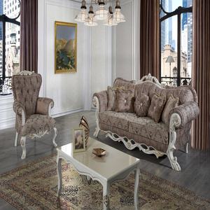 Elif ชุดโซฟาสามที่นั่งแบบหรูหราทำจากไม้เชสเตอร์ฟิลด์ชุดห้องนั่งเล่นห้องครัวแบบวิลล่า - Product Image 1