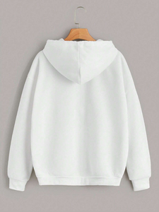 Sweats à capuche oversize pour homme avec fermeture éclair, manches longues et épaules tombantes, broderie personnalisée - Logo en gros, style unisexe, 100% coton molleton - Product Image 6