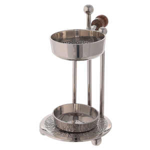 Porte-encens fini argent dernier modèle avec bouton en bois de forme ronde parfum d'air décor de bureau à domicile - Product Image 5