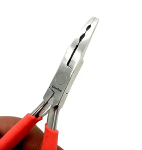 Pince d'extension de cheveux à poignée en caoutchouc rose de qualité durable 2024 avec logo personnalisé pince d'extension de cheveux professionnelle - Product Image 3