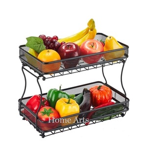 Panier à fruits de qualité de luxe à 2 niveaux, forme ronde, taille personnalisée, panier en fil de fer pour le stockage des fruits et légumes - Product Image 4
