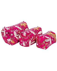 Reusable Eco-Friendly Cotton Quilted for Organizer <b>with</b> Water Resistant Durable <b>Zipper</b> | Sustainable Cosmetic <b>Storage</b> <b>Bag</b> - Product Image 4