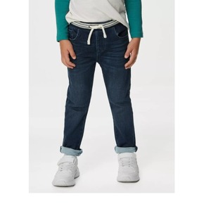 BD's New Arrival Slim Fit Boys Jeans Pant Blue Washed High Elastic Waist Casual Stretch Servicio OEM - Product Image 3