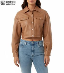 Gran oferta, chaqueta de cuero de alta calidad para mujer, nuevo diseño de moda, piel de oveja, manga larga, chaqueta con cremallera, Otoño Invierno, personalizada - Product Image 1