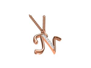 Collar con colgante de diseñador N-Alphabet de oro rosa de 18 quilates con estilo más vendido para mujer, colgantes y dijes finos únicos, regalo perfecto - Product Image 3