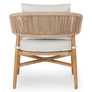 Muebles de jardín de exterior-Juego de patio moderno con silla de jardín maciza de madera y silla de comedor tejida con cuerda - Product Image 5