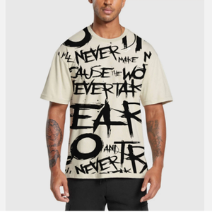 OEM personalizado cómodo hombres Streetwear estilo Hip-hop camiseta recortada para hombre Camiseta para hombre de gran tamaño camiseta - Product Image 1