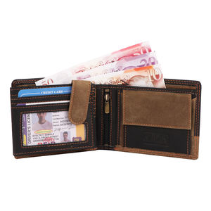 Cartera corta delgada de cuero genuino 100% para hombre, cartera pequeña de viaje de lujo con tarjeta Rfid en efectivo, Cartera de cuero para hombre - Product Image 6