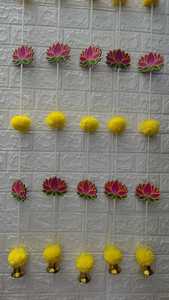 ที่แขวนประตูดอกดาวเรืองเทียม & ชุดฉากหลัง MDF บัวดิวาลิ, haldi, ganpati, พิธีขึ้นบ้านใหม่, ของตกแต่งบ้านงานแต่งงานตามเทศกาล - Product Image 6