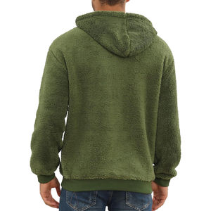 Sudadera con capucha de lana de piel personalizada de alta calidad, ropa de calle para hombre, sudaderas con capucha de lana Polar de manga larga con dos bolsillos - Product Image 2