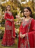 TENNYCE Salwar Kameez de Seda JMC Blanco Tradicional para Mujer, Sin Arrugas, de Secado Rápido, para Fiestas, Bodas, Diwali y Otras Ocasiones