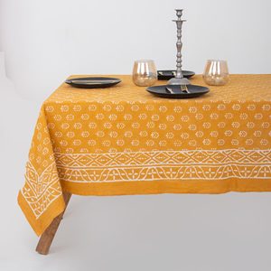 High Quality Hand Block Printed Floral Dabu Print Design Cotton <b>Tablecloth</b> HandcraftedTraditional Heritage Table Cover for Home - Product Image 1