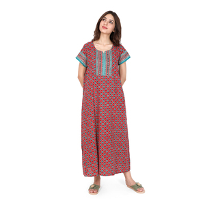 100% tela de popelina de algodón opciones personalizadas disponibles vestido de noche largo para mujeres para ropa de dormir ropa de salón de talla grande ropa de verano - Product Image 1