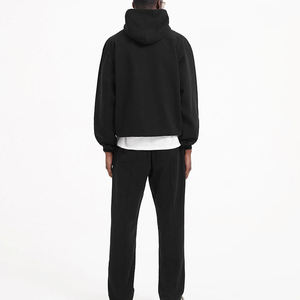 <b>Wholesale</b> Hot Selling Custom Men Winter Tracksuit Cotton Fleece Regular Fit <b>Flared</b> <b>Sweatpants</b> Hoodie Sets Breathable Quick Solid - Product Image 5