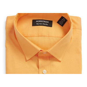 Camicia da Uomo Nordstrom Casual in Popeline di Cotone con Bottoni, Vestibilità Slim e Antipiega, Arancione Ray, Taglia 6XL - Product Image 2