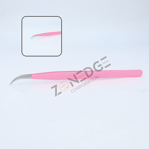 Vente en gros Marque privée Ensemble de pinces à épiler en acier inoxydable pour extension de cils Pointe de volume droite 90 ° 45 ° pour usage beauté - Product Image 6