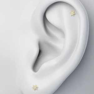 Lujo 14K Oro VVS Claridad Estrella Piercing Stud Pendientes Diamantes reales y cultivados en laboratorio IGI GIA Certificado Proveedor de joyería al por mayor - Product Image 3