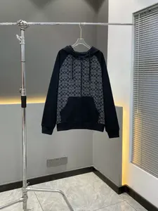 Sudadera con capucha negra y gris de moda para invierno Impresión personalizada a granel suave o bordado para eventos y promociones - Product Image 6