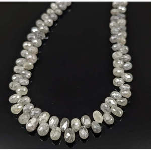 Perles de diamant en forme de goutte d'eau facettées, blanches naturelles, 2,5-4 mm, en vrac - Product Image 2