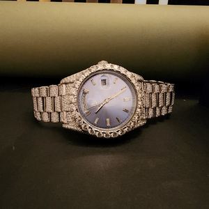 Premium Moissanite Diamond Luxury Fashion <b>Watches</b> Swiss Quartz Movement Stainless Steel <b>Case</b> Baguette Numerals - Product Image 4