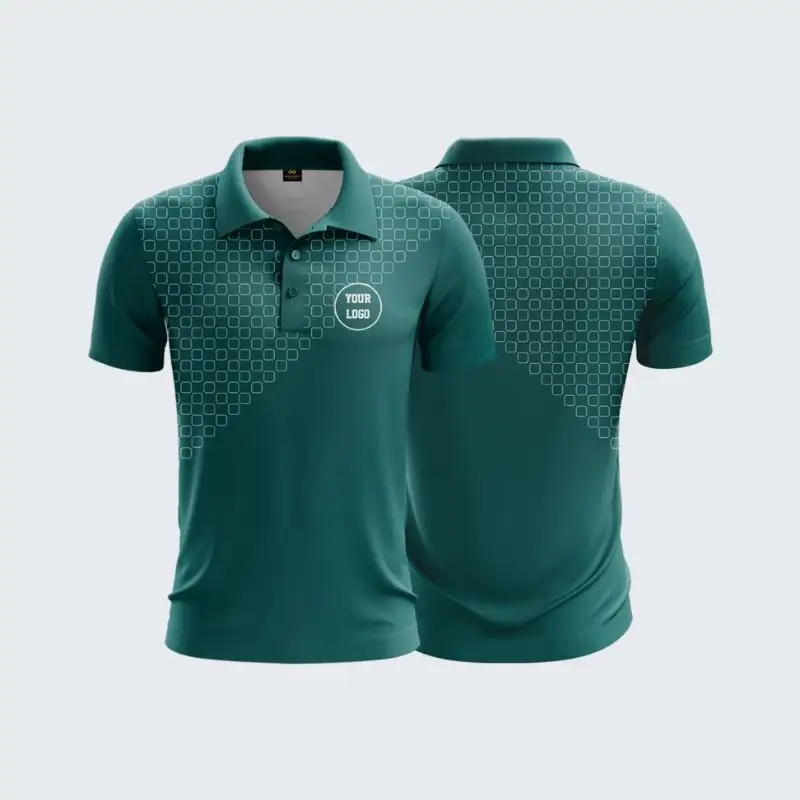 100% polyester màu xanh đậm tùy chỉnh Golf Polo T-Shirt nhiều cổ áo tùy chọn không giới hạn bảng màu & tùy chỉnh