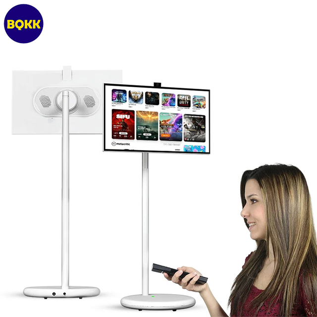 27 Inch Wireless Touch Screen Portable TV Android 13 with Battery Monitor Moveable Touch Screen Portable Smart Tv