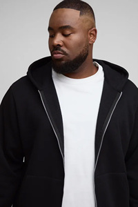 Sudaderas con Capucha y Cremallera de Felpa 100% Algodón de Alta Calidad al por Mayor para Hombre, Bordadas, Corte Regular, Ecológicas, con Hombros Caídos - Product Image 3