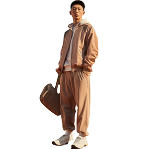 Conjuntos de prendas de vestir exteriores sudaderas con capucha polar al aire libre 100% algodón pantalones de chándal de punto de gran tamaño deportes con capucha invierno chándal moda - Product Image 2