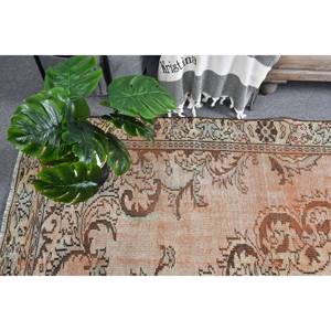 Alfombra turca Vintage marrón Beige clásica 5,6X8,5 pies respaldo de látex de lana Patchwork para cabecera estilo rectangular-modelo Tabriz - Product Image 3