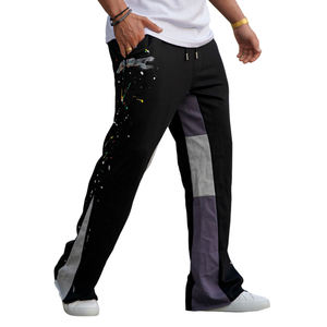 Splatter Stained Stacked Loose Baggy <b>Mens</b> Pants | Flare Sweat Pants <b>Men</b> - Product Image 3