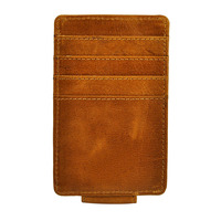 Dompet kulit asli perak Solid uniseks, dompet kulit asli portabel, mode penutup ritsleting, klip uang organik, saku kartu untuk sibuk setiap hari
