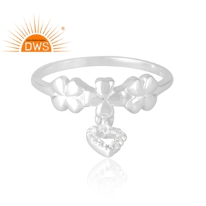 แหวนพลอยบุษราคัมสีขาวธรรมชาติสีเงินสเตอลิง925ผู้ผลิตที่กำหนดเอง - Product Image 3