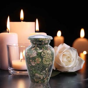Handmade <b>Large</b> Adult Size Mosaic Aluminium Glass Cremation <b>Urn</b> Unique Funerals Supply With Individual Tiles Applied Burial - Product Image 4