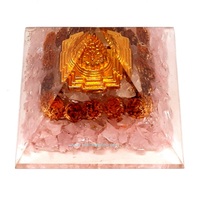 Pyramides d'orgone en quartz rose naturel faites à la main pierre précieuse agate orgonite shree yantra amour pyramide de guérison métaphysique