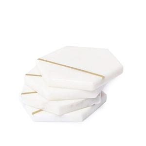 Posavasos de taza de té de mármol con forma hexagonal para posavasos de té de Artículos de bar mejor fabricante 100% posavasos de mármol - Product Image 2