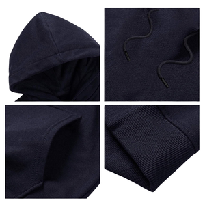 Sweat-shirt multicolore à manches longues en polaire 100% coton pour hommes, sweat à capuche brodé, pull à cordon, pantalon de survêtement de grande qualité - Product Image 5