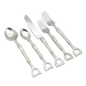 Nouveaux ensembles de couverts de couverts à poignée de designer de couleur argent et or pour ensemble de 5 couverts classiques en acier inoxydable de restaurant - Product Image 2