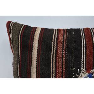 Brown Wool Woven Kilim 16x24 Inch Luxury Vintage Floral Accent <b>Pillow</b> Non-Slip Removable Washable Features for Bedding - Product Image 2
