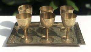 Antique Brass <b>Wine</b> <b>Goblet</b> Handmade Engraved Chalice Vintage Metal Drinking Cup Barware Wedding Gift Elegant Decorative Tableware - Product Image 2