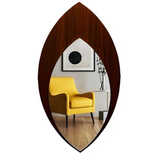 KSN Miroir mural en bois antique vintage Belle feuille Design Plateau de service décoratif Plateau de service en verre en métal unique - Product Image 1