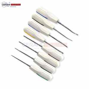 Cerahi Industries Kit d'instruments dentaires pour ascenseurs de racines à luxation de 8 pièces en acier réutilisable de classe I modèle CDSK-022-9 pour - Product Image 4