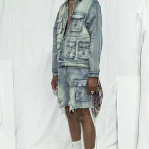 Shorts en jean décontractés pour hommes, dernière conception OEM, écologiques, séchage rapide, couleur unie, haute qualité, style streetwear, prix abordable - Product Image 3