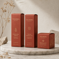 Boîte de sérum pour le visage personnalisée avec logo, matériaux recyclés écologiques, estampage à chaud or mat, doublure en éponge, laminage mat