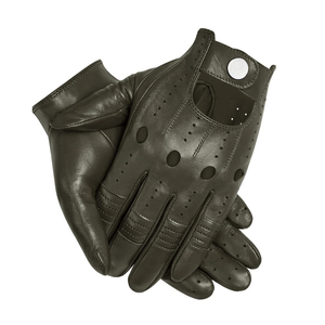 Guantes de cuero real para caballeros Guantes de conducción negros de calidad sin forro de invierno cálido - Product Image 1